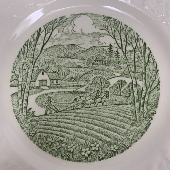 Homer Laughlin Pastoral Pattern Bread Butter/Dessert Plate 6.75" Cream White - Picture 2 of 6